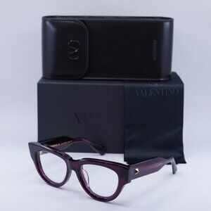 Valentino V-ESSENTIAL - III VLX-125B Cat Eye Eyeglasses - Burgundy 52mm